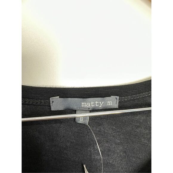 Matty M Shirt Womens Cold Shoulder Black Half Sleeve Size Small NWT - Picture 4 of 6